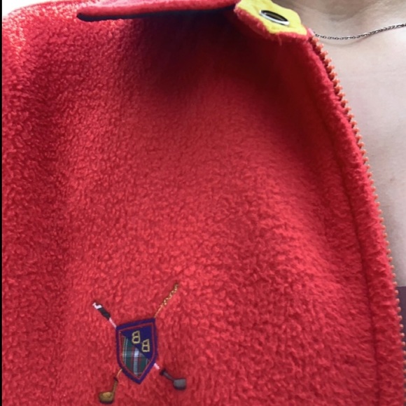 Vintage Bugle Boy Cozy Fleece Full-zip Jacket Unisex Plush Soft! Bright Red - Picture 13 of 14